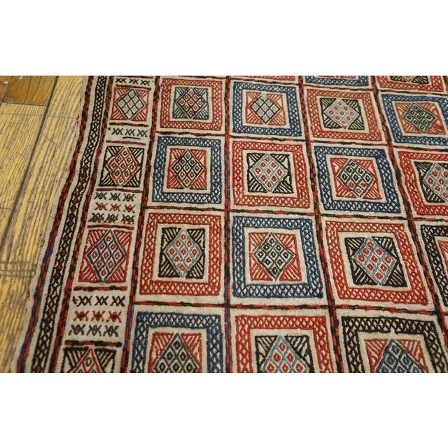 Late 19th Century 1890s Multi Geometric Tribal Antique Caucasian Verneh Flat-Weave Carpet 5'4" X 5'8" Kilim Wool Rug For Sale - Image 5 of 11