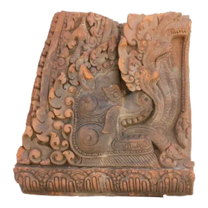 19th Century Carved Thai Dragon Temple Carving