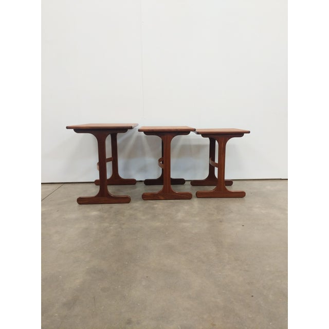 G Plan Set of Vintage Mid Century Modern Teak Nesting Tables by G Plan For Sale - Image 4 of 9
