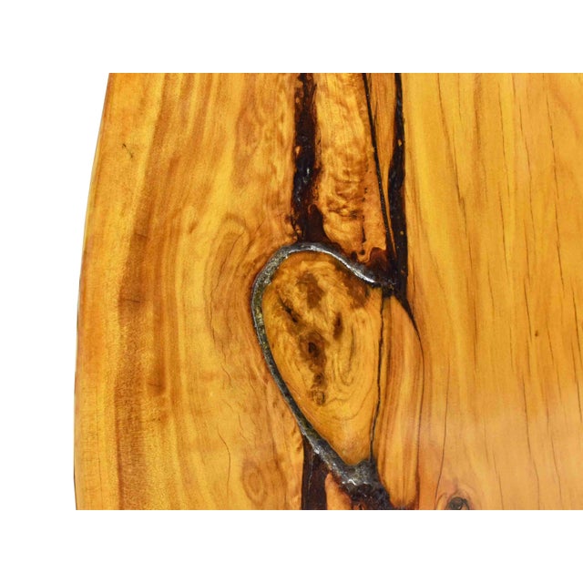 Handmade Modern Minimal Live Edge Tall Wall Hanging Solid Polished Wood Slab Sculpture Art For Sale - Image 9 of 18