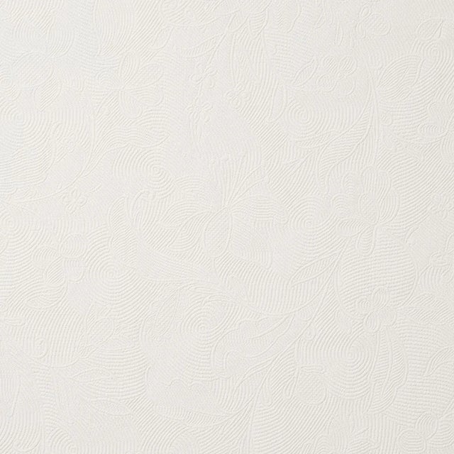 Sample - Schumacher Quilted Scroll Matelasse Fabric in Ivory For Sale