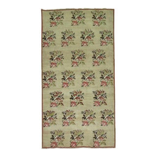 Early 21st Century Zabihi Collection Elegant Turkish Floral Rug - 3'10" x 7'2" For Sale