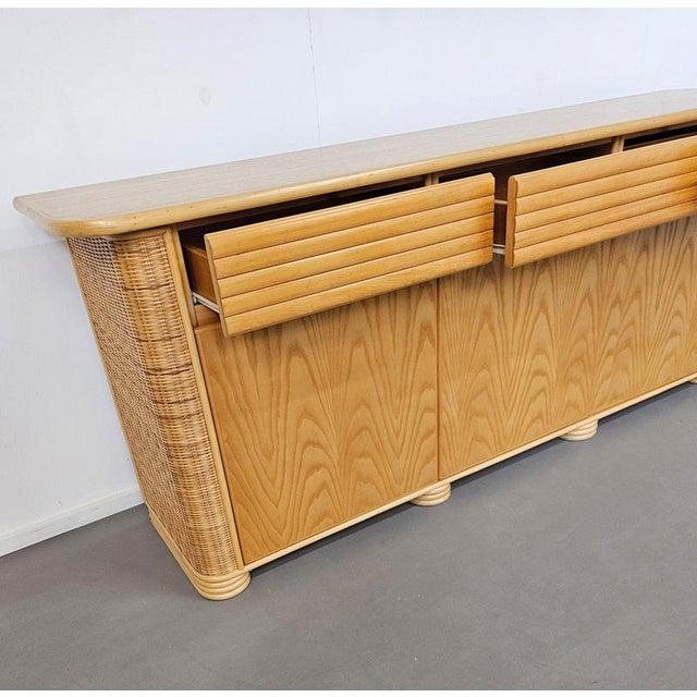 Wood, Bamboo and Rattan Sideboard by Roberti Rattan, 1970s For Sale - Image 17 of 18