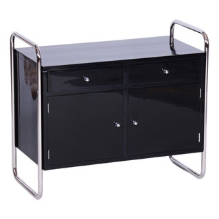 Bauhaus Cabinet in Chrome-Plated Steel by R. Slezák, Czech, 1930s For Sale