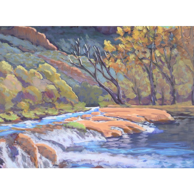 River in the Desert - Western Plein Aire Landscape in Acrylic on Board by Nick White For Sale In Monterey, CA - Image 6 of 10