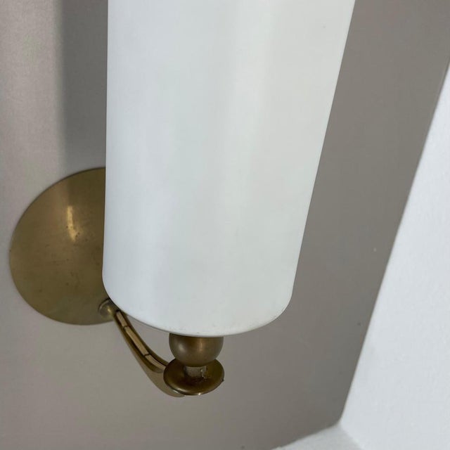 Metal Large Modern Brass and Glass Theatre Wall Light, 1950s For Sale - Image 7 of 14