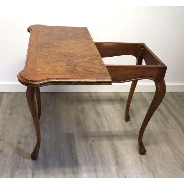 Baker Milling Road Burl Walnut Flip-Top Game Table For Sale - Image 9 of 12