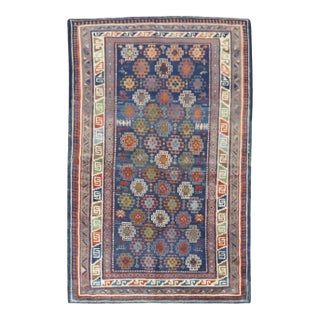 Blue Antique Caucasian Kuba Rug - 3'5" x 5' For Sale