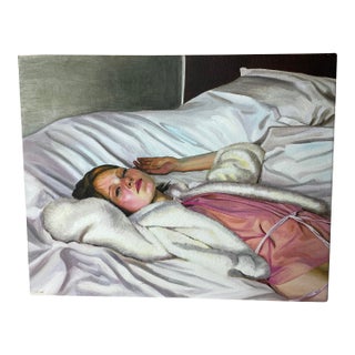 Oil Painting by Piot Brehmer in Boudoir Style For Sale