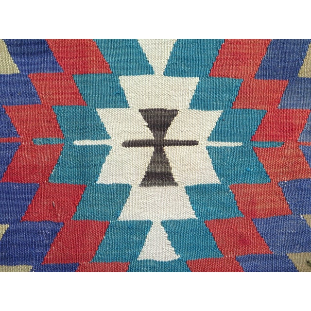 1960s Soft Pastel Colors Natural Wool Handmade Turkish Kilim Rug For Sale - Image 10 of 11