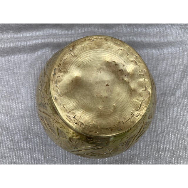 Early 20th Century Polished Hand Wrought Brass Planter For Sale - Image 9 of 11