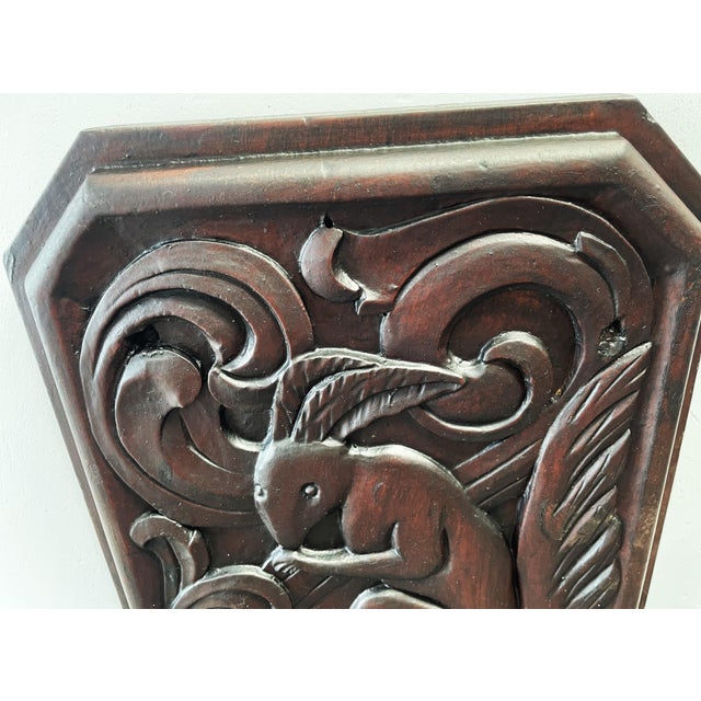 Brown Art Nouveau Squirrel Wood Relief, 1800s For Sale - Image 8 of 12
