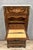 Louis XV Style Drop-Front Secretary in Marquetry Wood with Veined White Marble Top For Sale - Image 5 of 7