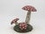 Pair Vintage Painted Stone Toadstools Mushrooms With Red Caps For Sale - Image 4 of 5