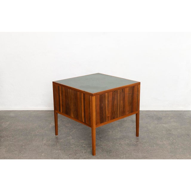 Metal Art Nouveau Tigerwood Linoleum Chest of Drawers, 1940s For Sale - Image 7 of 15