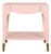 Matthew Izzo Home Ronny Glossy Light Pink One Drawer Side Table With Antique Brass Foot Caps For Sale