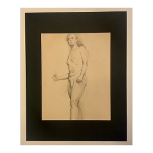 Vintage Graphite Sketch - Male Figure Study - 1930s