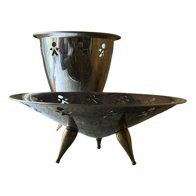 Vintage Ice Bucket & Bowl Set by Alessi Girotondo, 1989, Set of 2 For Sale