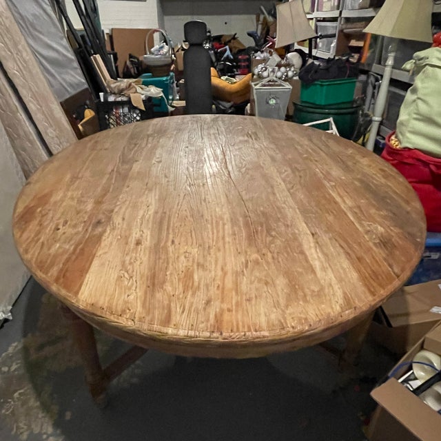 Carved Reclaimed Wood Oval Dining Table | Chairish