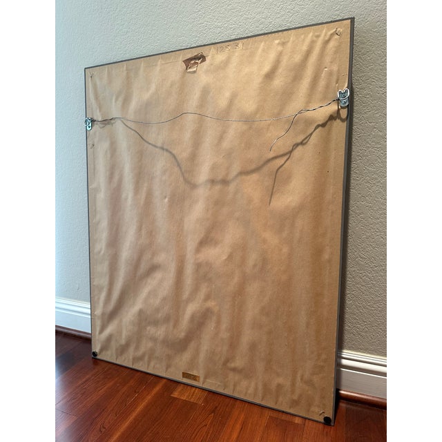 Vintage Signed 1984 Large Art Deco Style Charcoal and Pastel Drawing of a Female Figure For Sale - Image 9 of 10