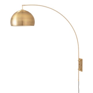 1960s Morelli Half Dome Brass Steel Wall Lamp by Nova of California For Sale