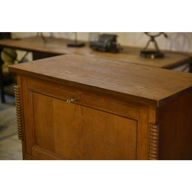 Brown Secretary attributed to Charles Dudouyt, 1950s For Sale - Image 8 of 16