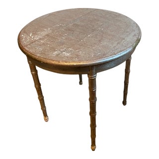 Maison Italian Florentine Round Side Table. Italian Florentine Wooden Side Table. 1930’s For Sale