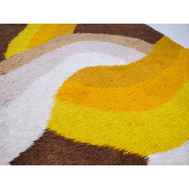 Textile Vintage Space Age Wool Rug by Desso in Brown and Yellow, 1970s For Sale - Image 7 of 10
