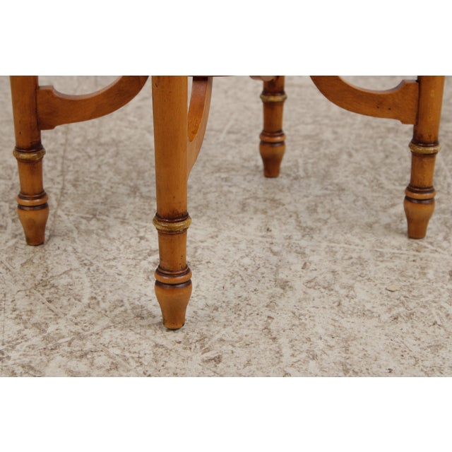 Adams Style Cane & Glass Top Paint Decorated Table For Sale - Image 9 of 15