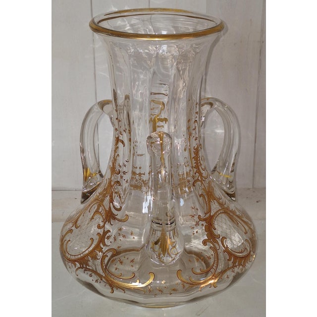 Large Antique Handmade Glass Vase, 1890s, in Very Good conditions. Designed 1890 to 1919