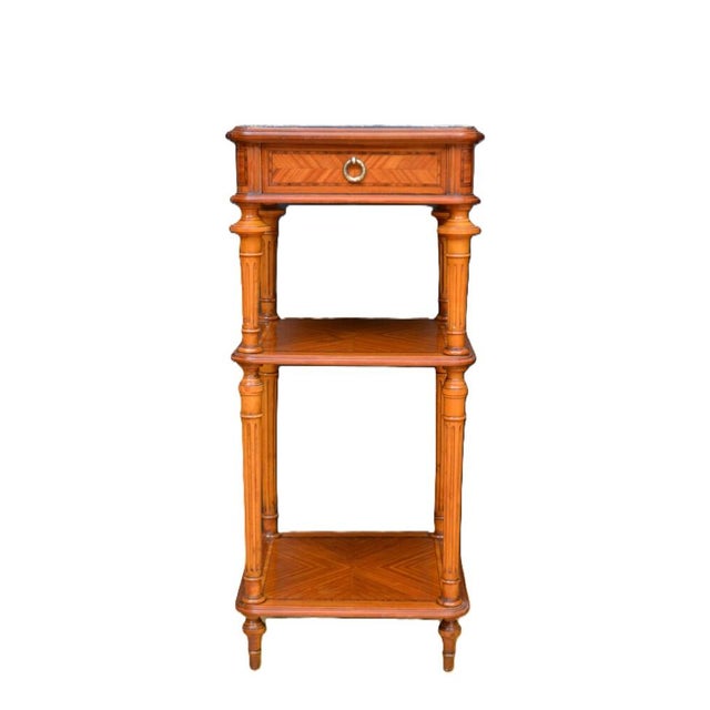 Antique Marble Topped and Satinwood Bedside Tables, 1900, Set of 2 For Sale - Image 11 of 17