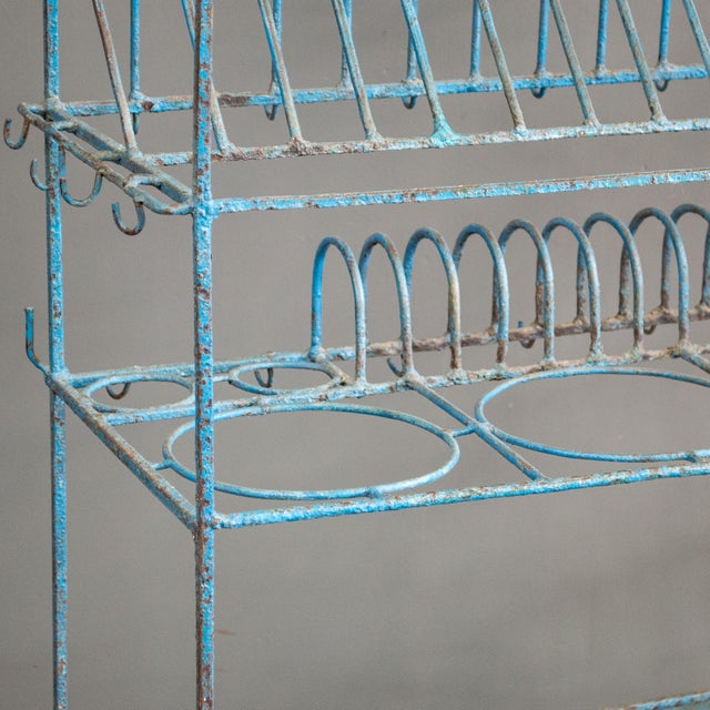 Late 20th Century Vintage Blue Painted Purpose Built Store Rack / Shelving For Sale - Image 9 of 12