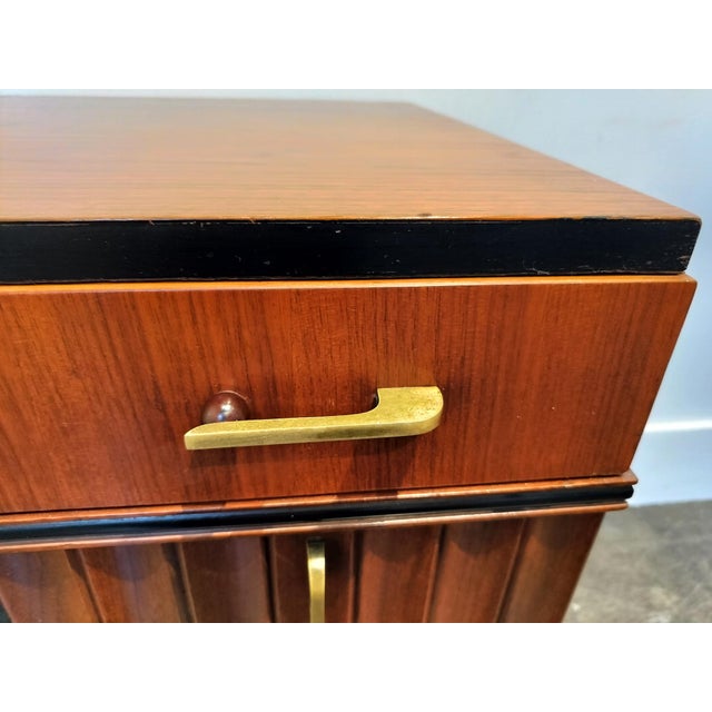 Art Deco Mahogany Desk With Bakelite and Brass Pulls For Sale In Dallas - Image 6 of 12