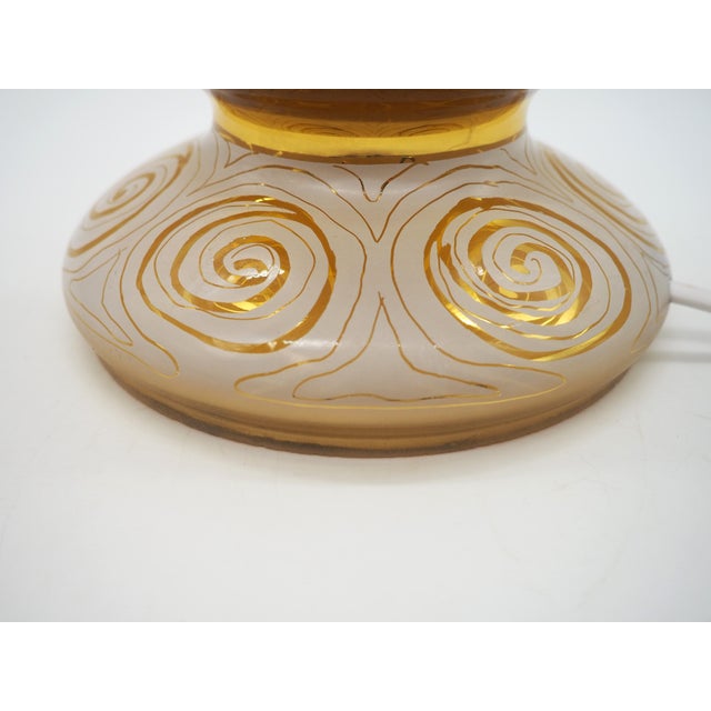 1970s Vintage Golden Glass Table Lamp from Rosdala Glass Works, Sweden, 1970s For Sale - Image 5 of 10