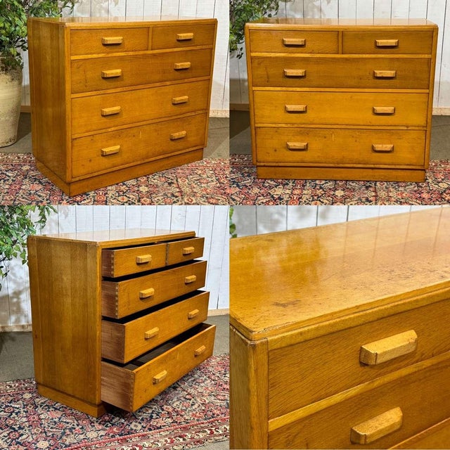 1950s English oak chest of drawers - W=1.07m D=48cm H=95cm