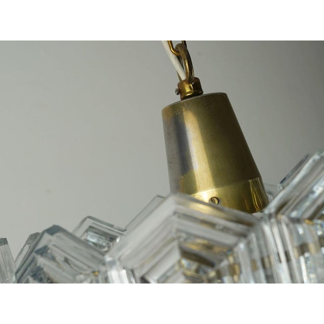 Mid-Century Modern Pendant Light with 27 Hexagonal Glass Panels, 1960s For Sale - Image 4 of 13