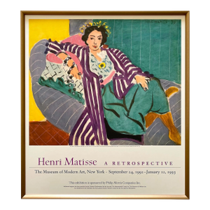 Henri Matisse Vintage 1992 Lithograph Print Framed Exhibition Poster " Small Odalisque in a Purple Robe " 1937