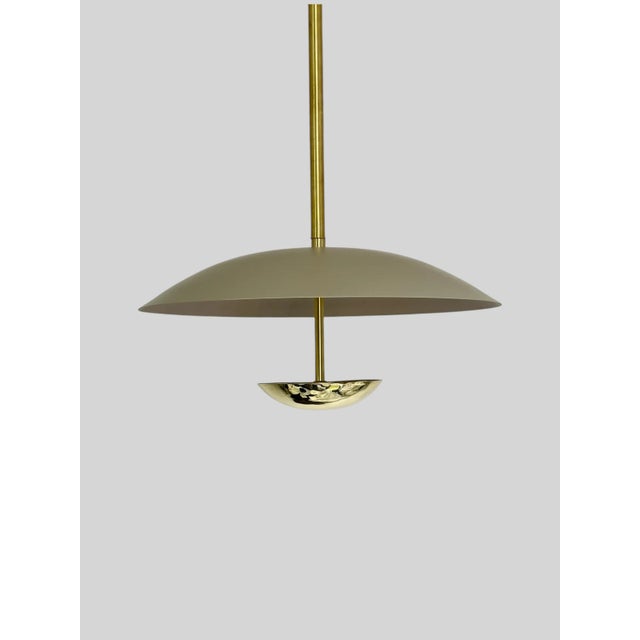 Contemporary Minimalist Brass Pendant - Handcrafted Metal Lighting Fixture For Sale - Image 3 of 6