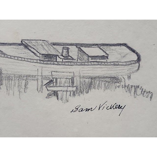 Fantastic pencil drawing by Sam Stevenson Vickery (American 1919-2001), co-founder of Wilkes Art Gallery in North...