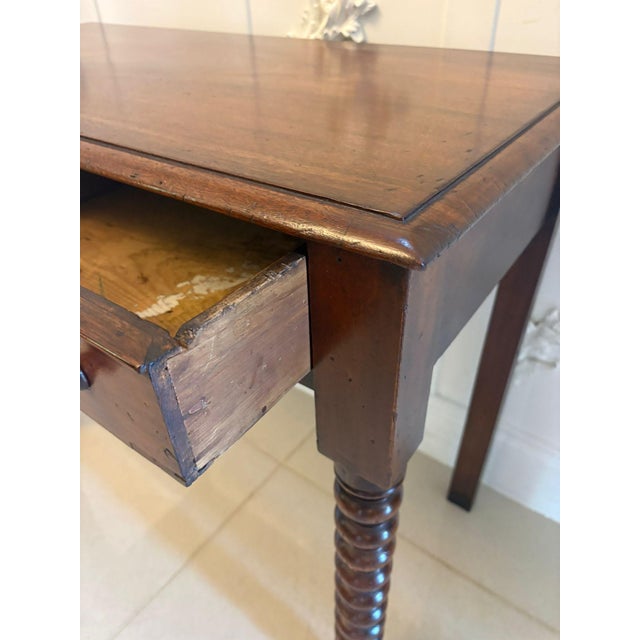 Brown Antique Georgian Mahogany Side Table with Barley Twist Legs, 1830 For Sale - Image 8 of 13