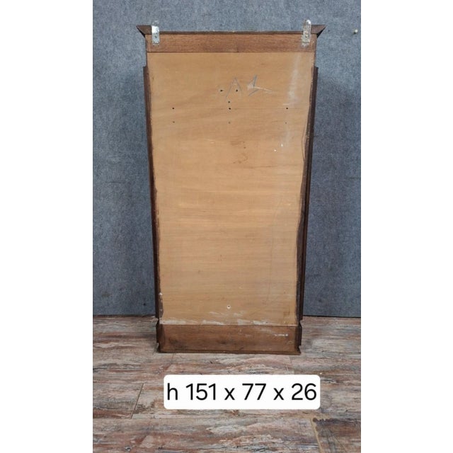 20th Century Display Case in Stained Wood and Red Padded Interior For Sale - Image 5 of 6