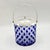 Blue Mid-Century Modern Art Glass Jars with Blue Cut in Clear Crystal Biscuit Barrels with Silver-Plated Mounts, 1950s, Set of 2 For Sale - Image 8 of 18