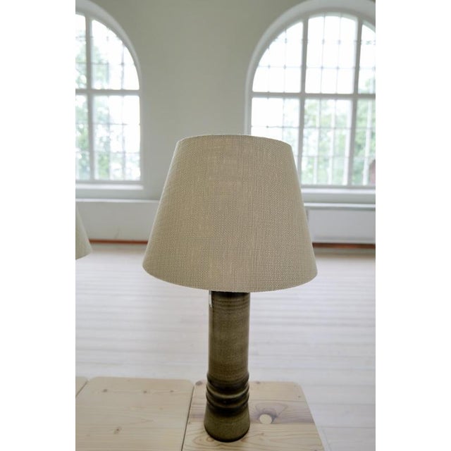 Mid-Century Modern Table Lamps in Stoneware by Olle Alberius for Rörstrand, 1970s, Set of 2 For Sale - Image 6 of 13