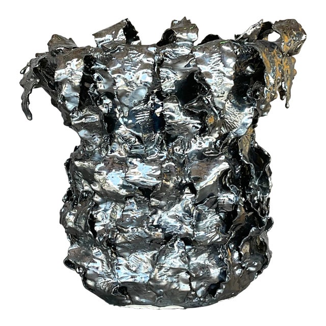 Vintage Boho Signed Studio Pottery Vase For Sale