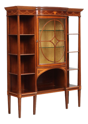 Mahogany Display Cabinet with Maple Inlays