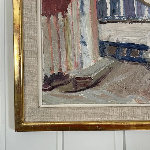 1940s 1946 Mid-Century Swedish Modernist Oil Painting by Erik Byström For Sale - Image 5 of 15