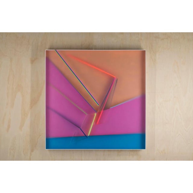Pink Sojourn One This contemporary abstract wall sculpture is crafted from layered acrylic and acrylic glass, merging...