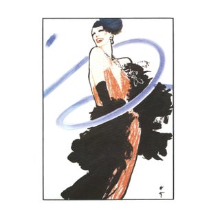 1985 French Fashion Print by Rene Gruau, Matted For Sale