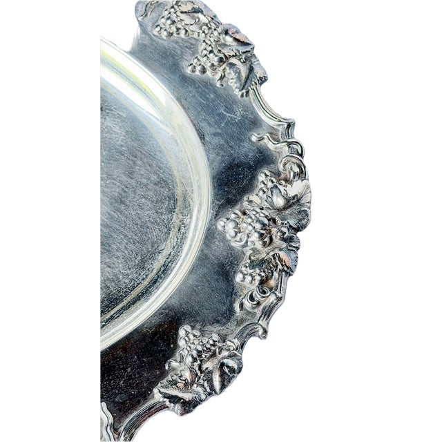 Vintage Silverplate Grape & Vine Serving Platter For Sale - Image 4 of 7