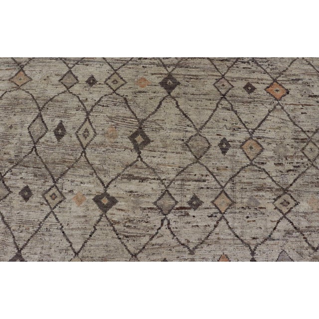 Beige Hand-Knotted Modern Tribal Rug by Keivan Woven Arts 10'1 X 13'7 For Sale - Image 8 of 11